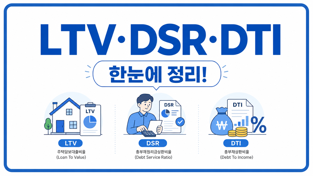 LTV, DSR, DTI 한눈에 정리!