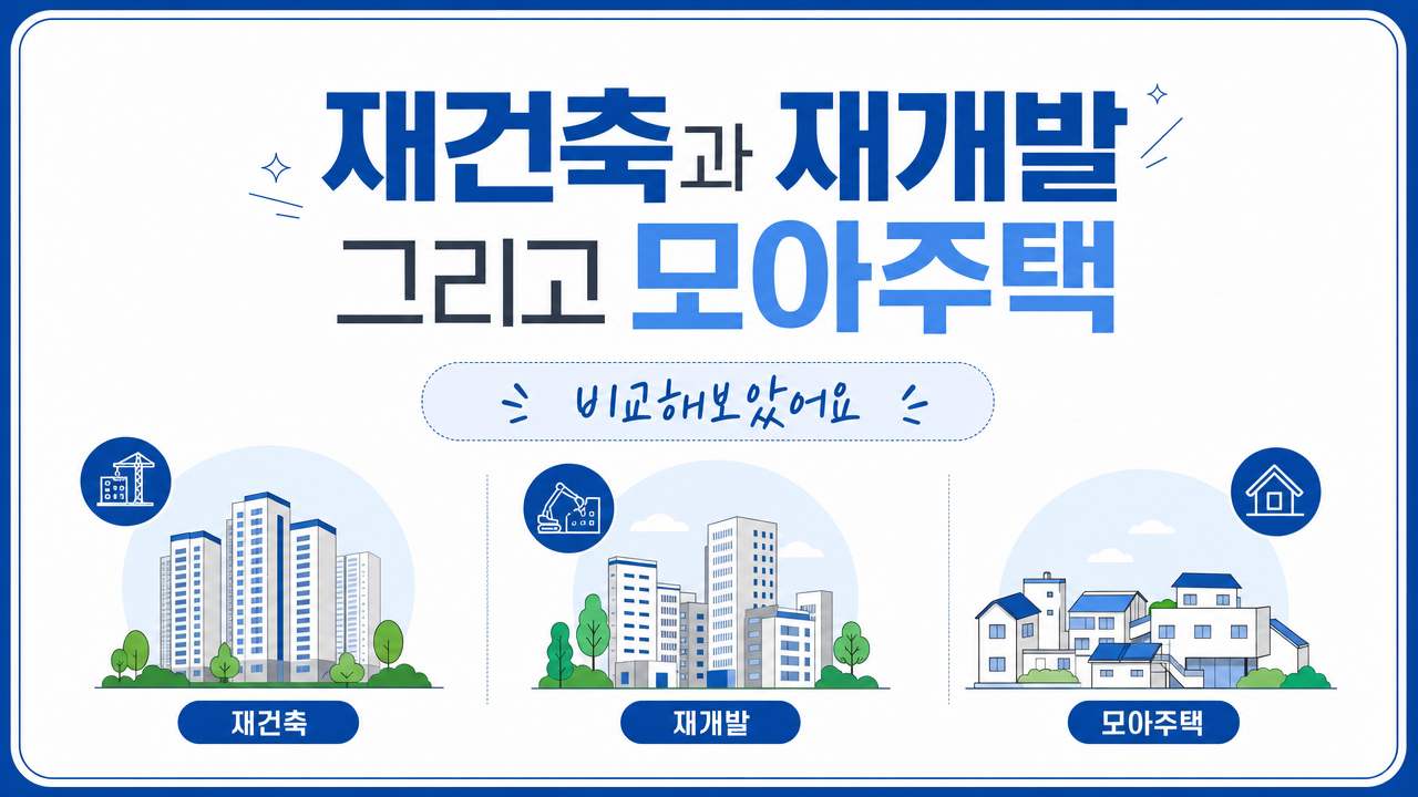 재건축과 재개발 그리고 모아주택 비교해보았어요