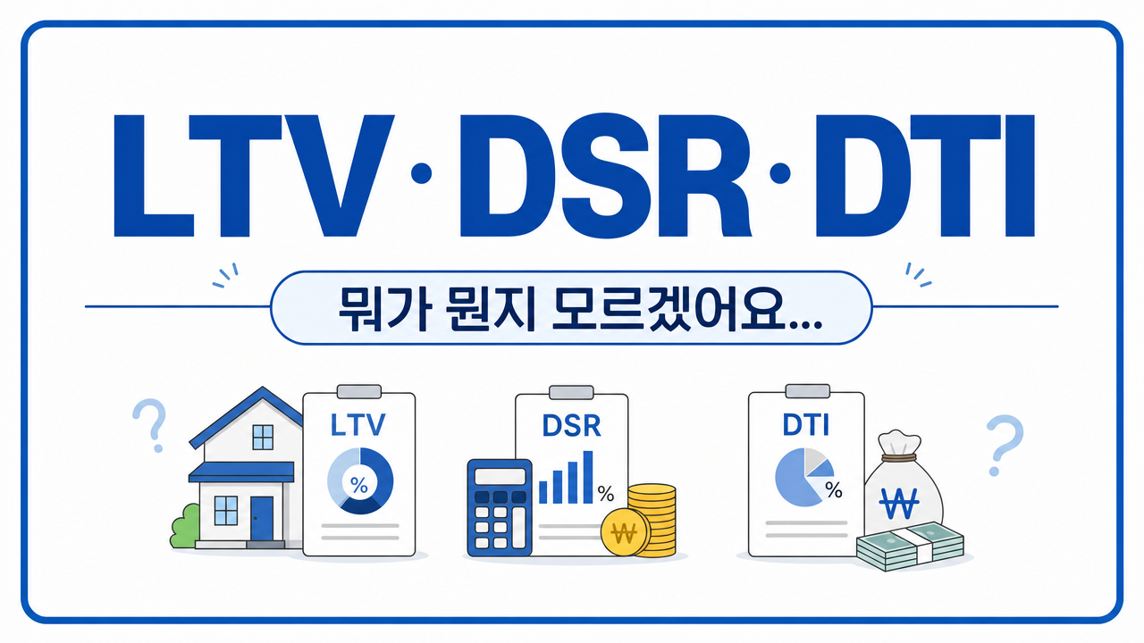 LTV, DSR, DTI 뭐가 뭔지 모르겠어요